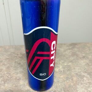 St Louis SC MLS blue glitter 20 OZ tumbler with clear lid
